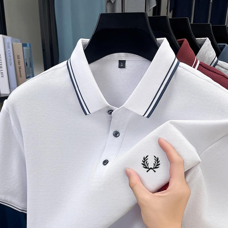 100% Cotton Luxury Brand New Men's Embroidered Short Style Summer Comfortable Breathable Polo Shirt Business Casual T-shirt Top