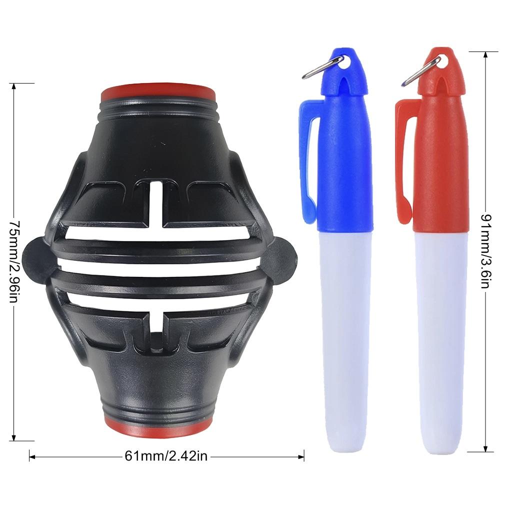 Golf Ball Line Marker, Putting Alignment Tool with 2 Pens, Portable Golf Training Aid for Accuracy Improvement