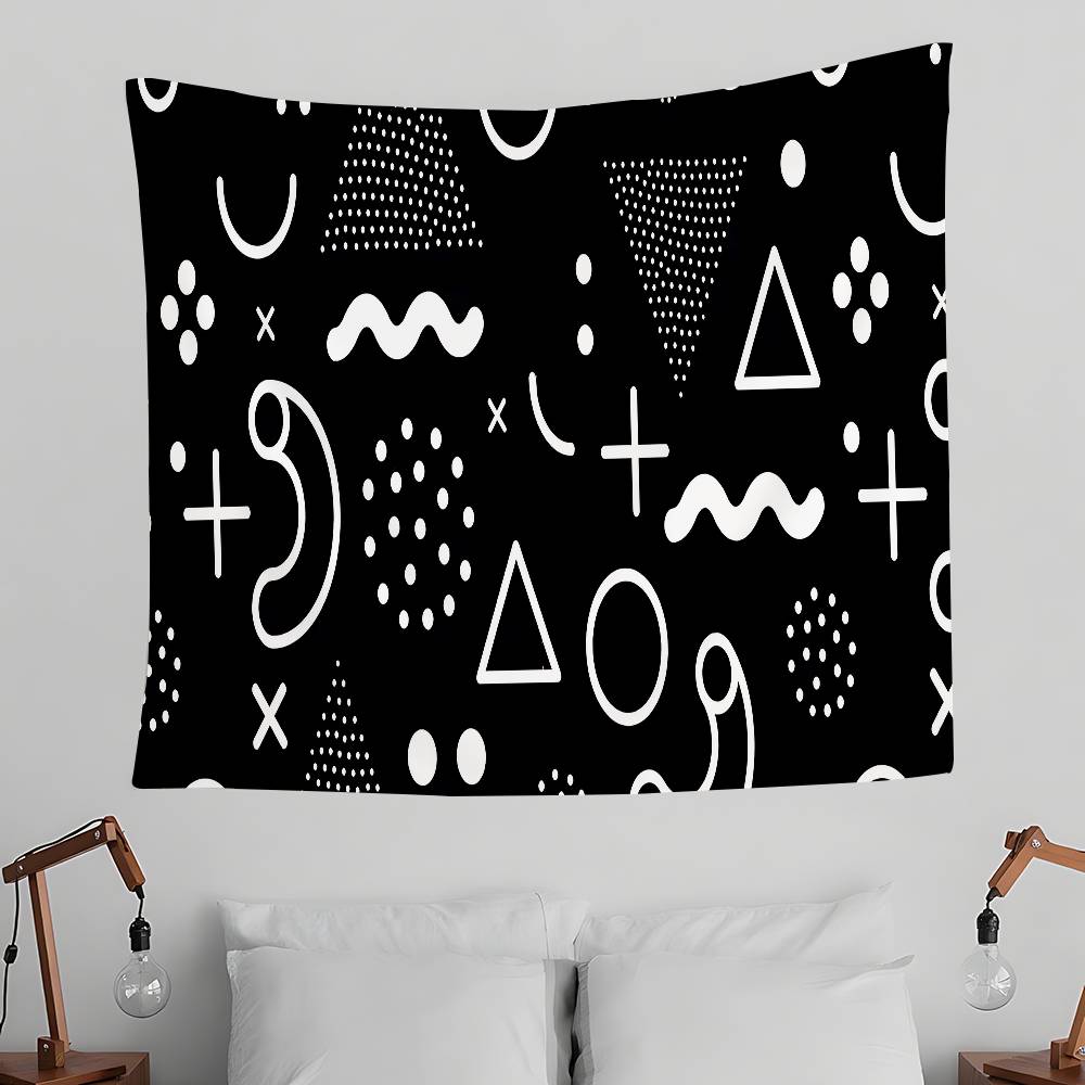Simply Black And White Tapestry Wall Hanging Tapestry Art Deco Blanket Curtain Hanging At Home Bedroom Living Room Decor