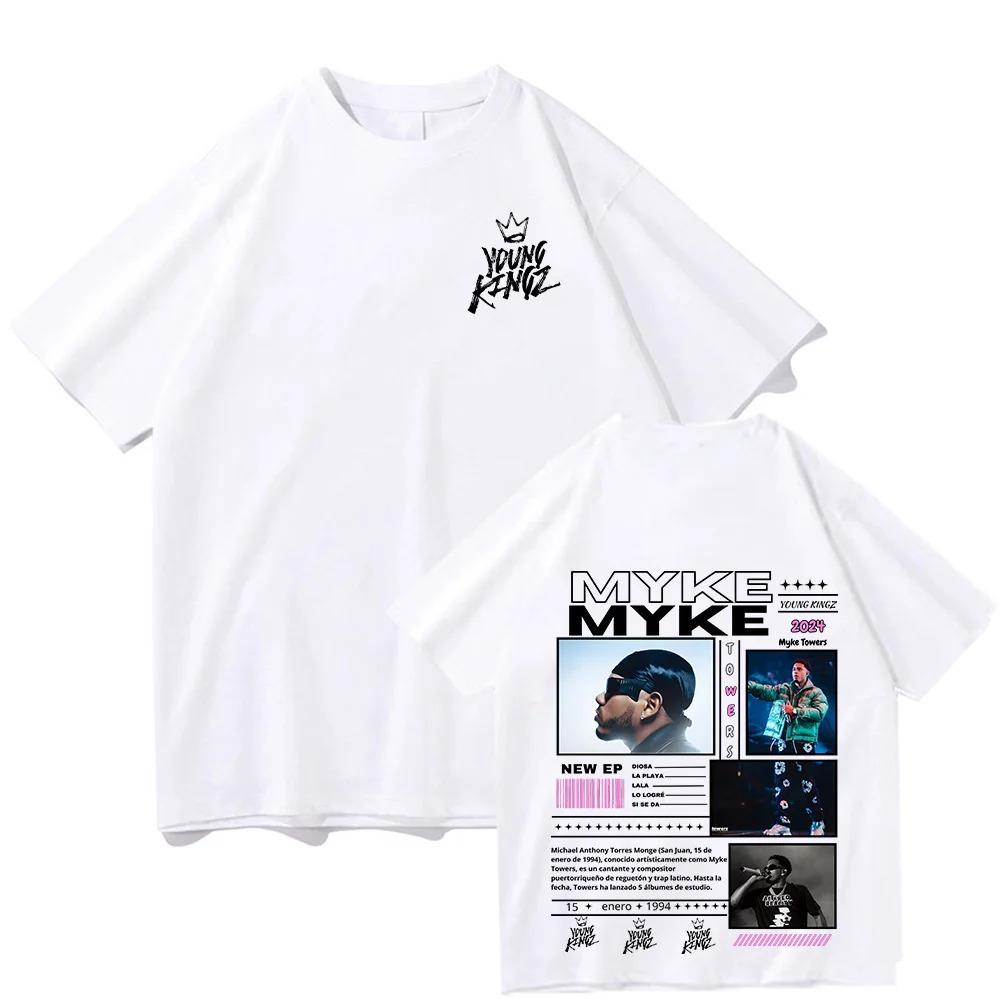 2026 Rapper Myke Towers Graphic Print T-shirts Men Women Fashion Hip Hop Crewneck Tshirt Unisex Casual Oversized Short Sleeve T Shirts