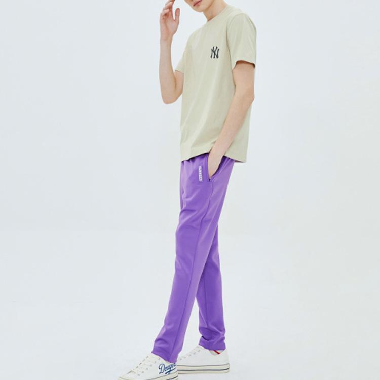 MLB Casual Basic Logo Print Short Sleeve T-Shirt Unisex Tops Beige 31TS10031-50B