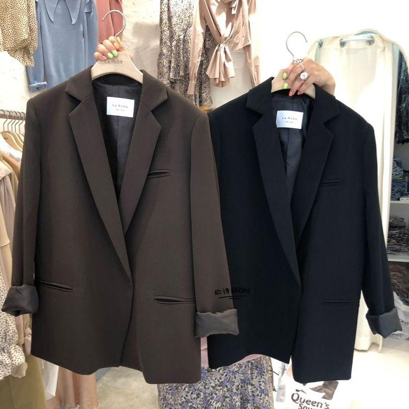 

Маленький костюм Верхняя одежда Женская куртка K-стиль Формальная одежда Элегантная Весна и Осень Рабочая одежда Профессиональный Черный костюм Короткий Black XL