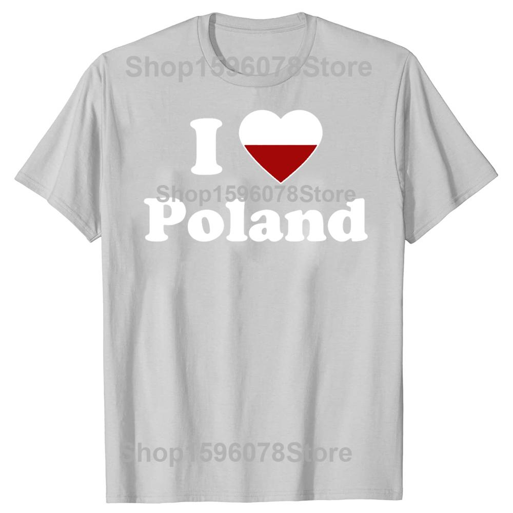 Lustiges Ich Liebe Polen Rotes Herz Polnische T-Shirts Herren Damen Baumwolle Humor Streetwear T-Shirt Kurzarm Unisex Lockere Kleidung