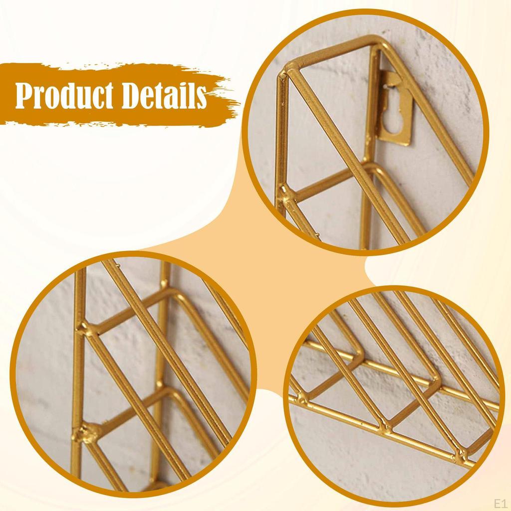 Triangle Wall Bookshelf Floating Book Shelf Space Saving Decorative Rack File Holder for Vinyl