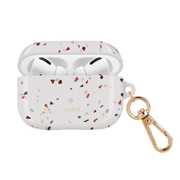 Etui Do AirPods Pro UNIQ - Białe Coehl Terrazzo Stylowe Etui Ochronne Case