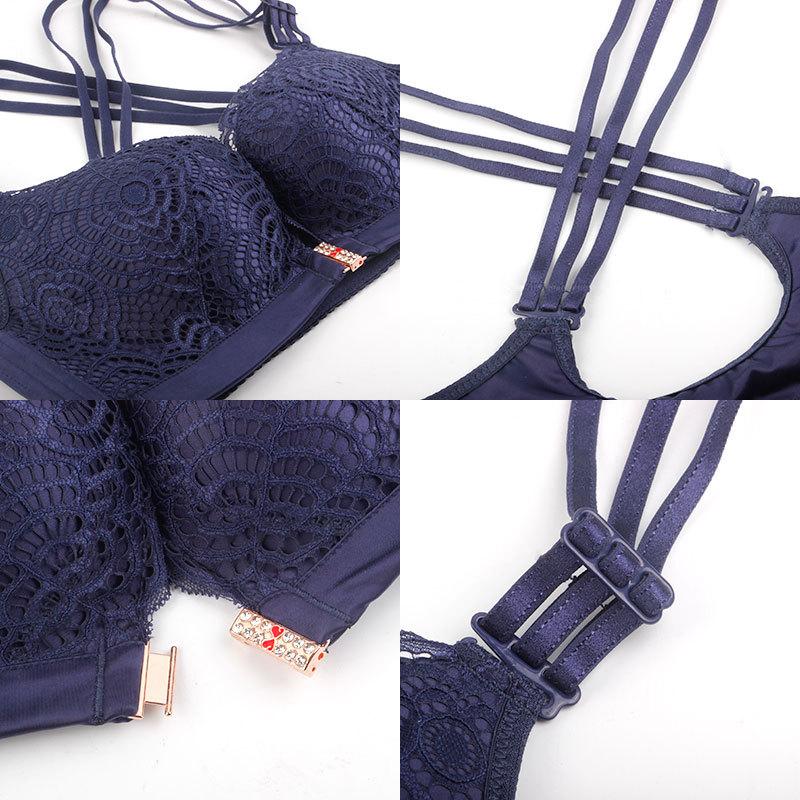 Front Closure Plus Size Bra Wire Free Ultra-thin Sexy Lace Bra Large Size Women Underwear Adjusted-straps C D E Cup