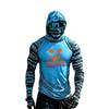 Men's Casual Raglan Color-Block Hooded Long Sleeve Sun T-Shirt with Halloween Print (Sunglasses Not Included)