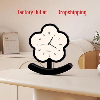 Silent Cartoon Flower Clock: Creative Decorative Ornament for Living Room or Bedroom