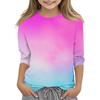 Children's 3/4 Sleeves Printed O-neck Top Everyday Casual T-shirt