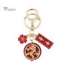 New Year Keychain Flower Dragon Pendant Best Wishes Polished Lobster Clip Lightweight Shoulder Bag Schoolbag Decoration Pendant Keyring