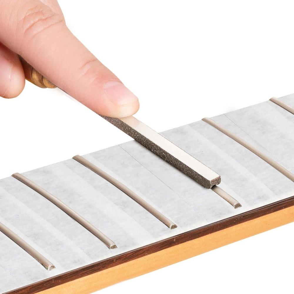 Silver+Wood Color Fret Dressing File Stainless Steel Luthier Repair Tool  For Guitarists