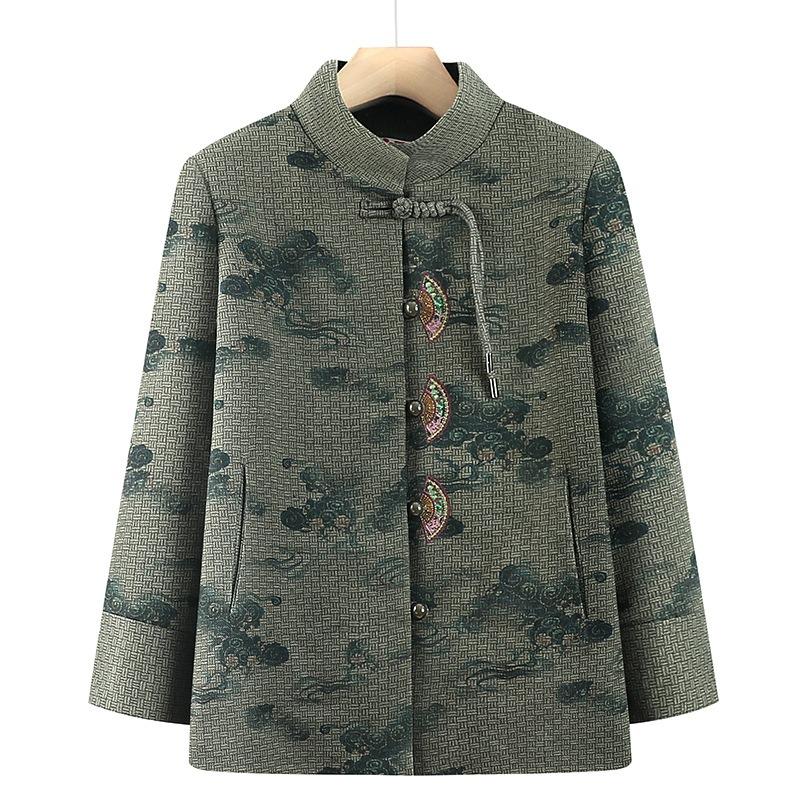 

Spring dress women s outerwear old lady embroidered mid-top 5XL (recommended 145-80 kg) зелёный