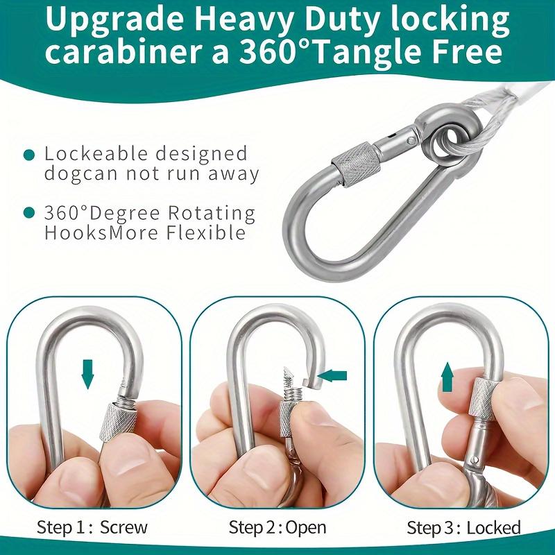Double-headed Dog Tie Out Cable Leash ,raction Rope with Metal Buckle Steel Wire Anti-rust Training Collar,Outdoor Dogs Strap