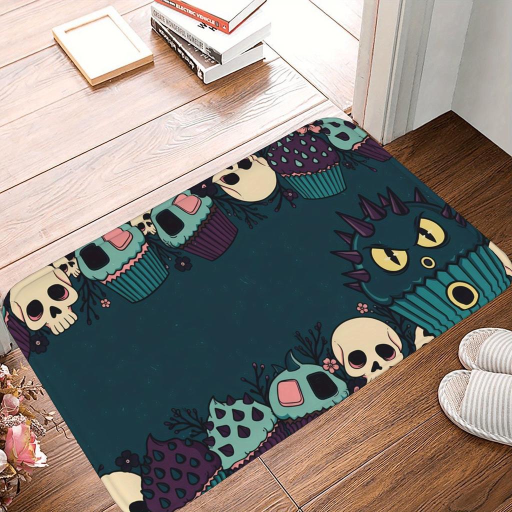 1PC Halloween Bats Kitchen Rug Non-Slip Door Mat Pop Design Bathroom Rug Bath Mat Carpet for Home Sink Laundry Decor