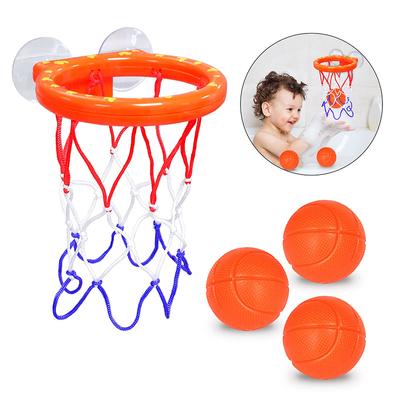 Lustiges Basketballkorb-Bälle-Spielset Jungen Mädchen Badespielzeug Badewanne 3 Bälle Set Starker Saugnapf Badespiel für Kinder Kleinkinder