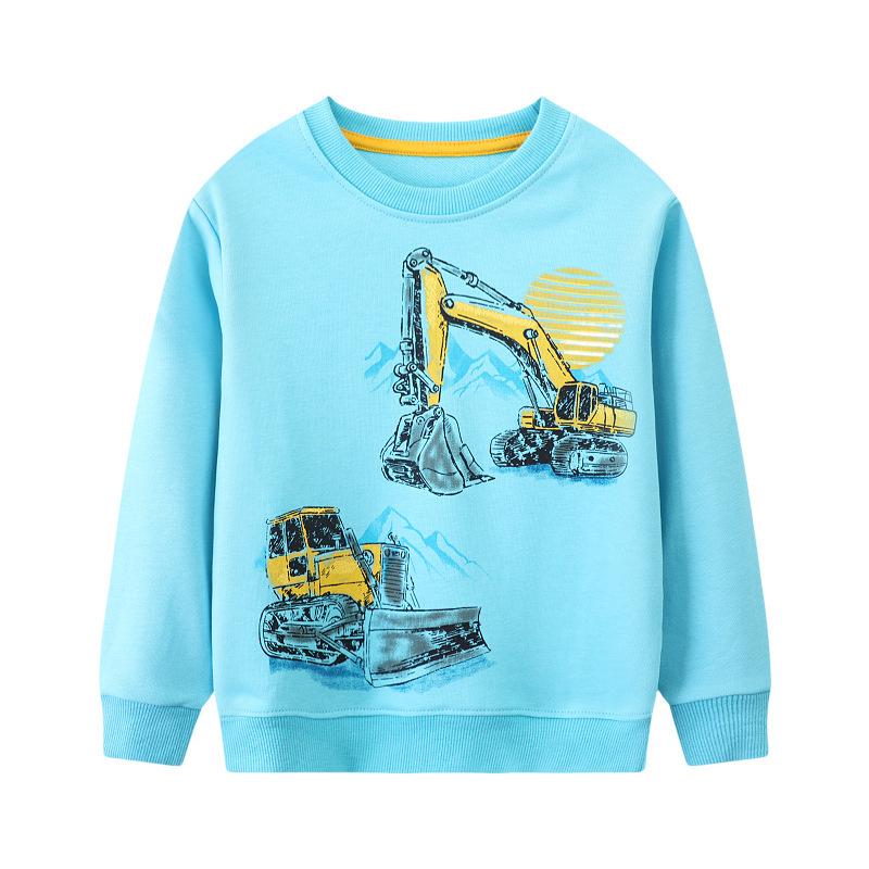 European & American Spring Excavator Sweatshirt for Boys - Round Neck Pullover