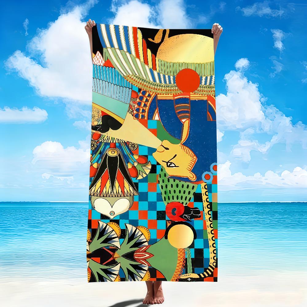 

Ancient Egyptian Mystery Beach Towel Soft Quick Dry Bath Towel for Travel Gym Spa Camping Sport Gift Microfiber Pool Blanket W40*H60(CM)