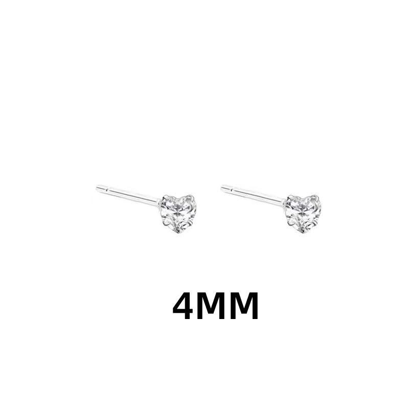 Shining Zircon Heart Stud Earrings, Sweet Girlish Mini Classic Love Earbone Studs, Sleep Free Peach Heart Earrings