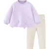 Minibala Girls' Soft Cotton Sweatshirt & Leggings Set