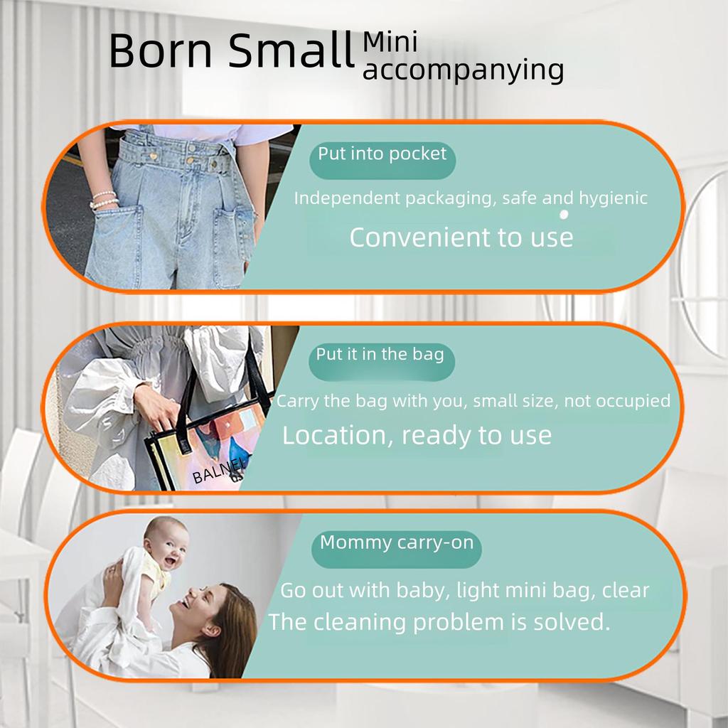Tragbare Mini-Feuchttücher für Hände und Mund von Säuglingen und Kindern