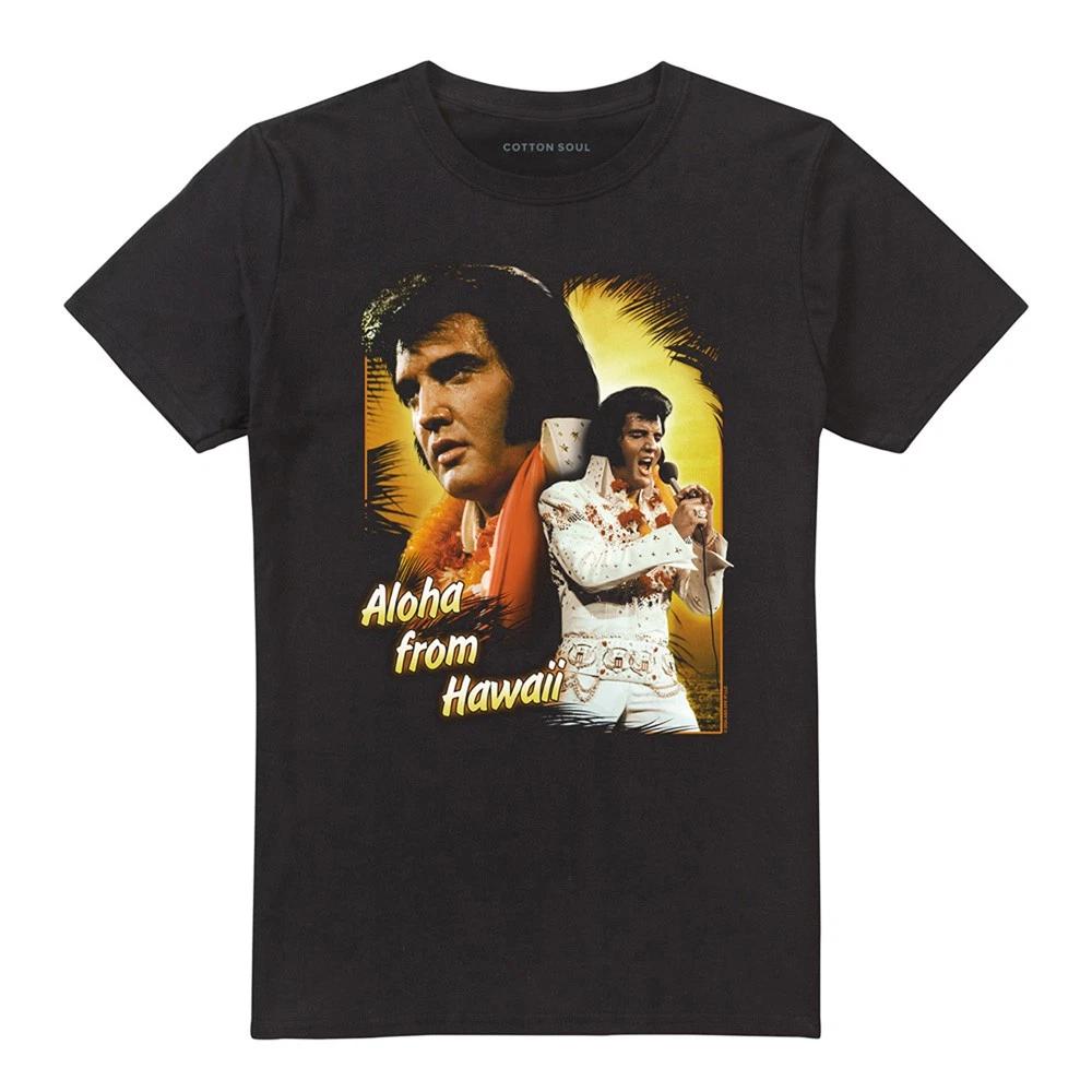Elvis Presley Aloha Unisex 100% Cotton T-shirt Mens Tees Top S-5XL, Black 4XL
