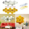 Stylish Hexagon 3d Mirror Mosaic Wall Stickers Self Adhesive Diy Bedroom Art