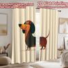 2D flat printing 2pcs Scene Curtain Dachshund dog cute pet Digital Printed Polyester Drapes Family Party Perfect for All Season