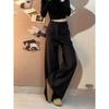 High-End and Stylish Black Suit Pants for Women, Summer 2026 New Model, High-Waisted, Drapey, Slim-Fit, Slightly Flared Wide-Leg Trousers