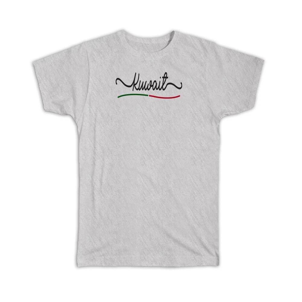 Gift T-Shirt : Kuwait Flag Colors Kuwaiti Travel Expat Country Minimalist 4XL