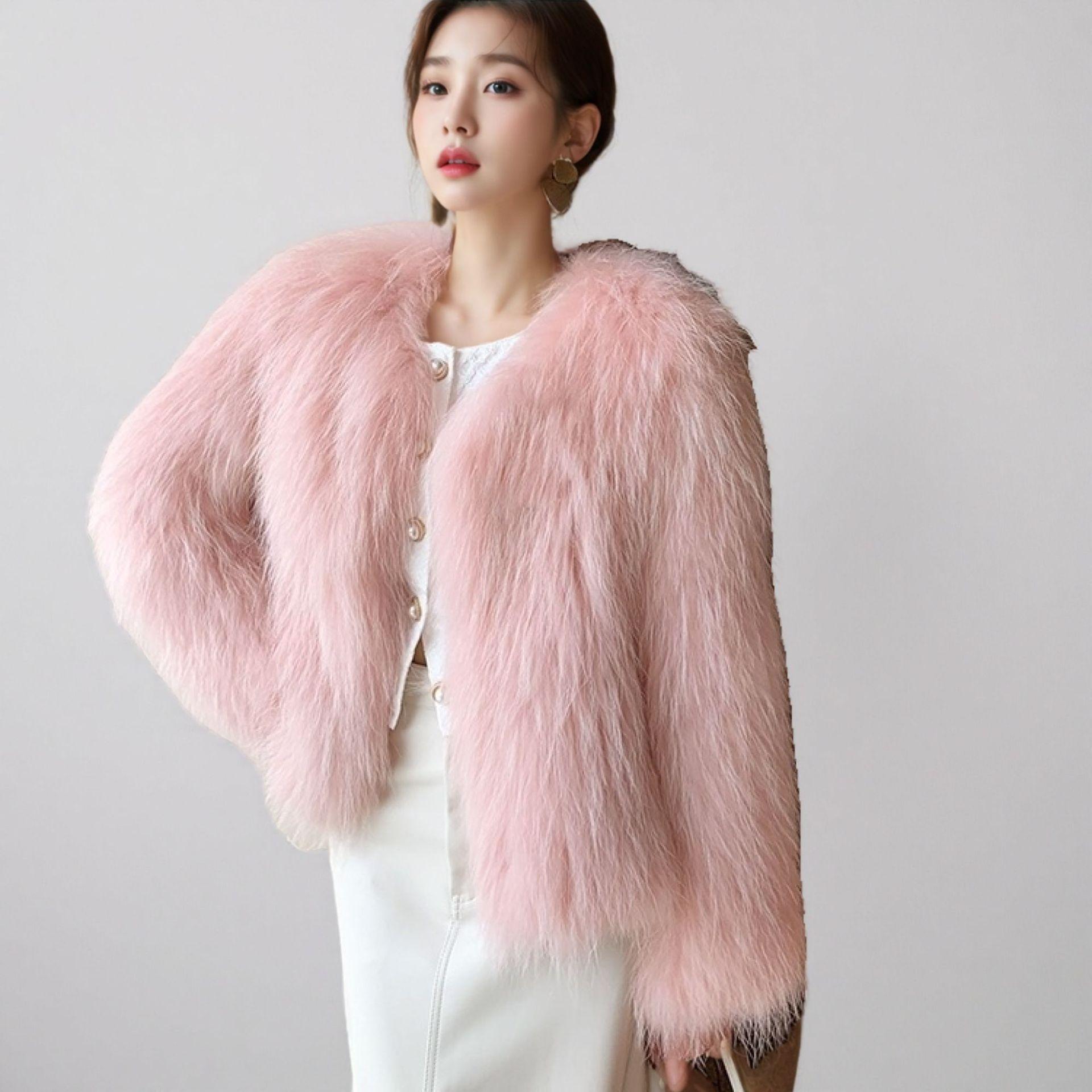 

Новая зимняя шуба из лисьего меха, женская модная короткая шуба, воротник с темпераментом XXL recommends 120-67.5kg