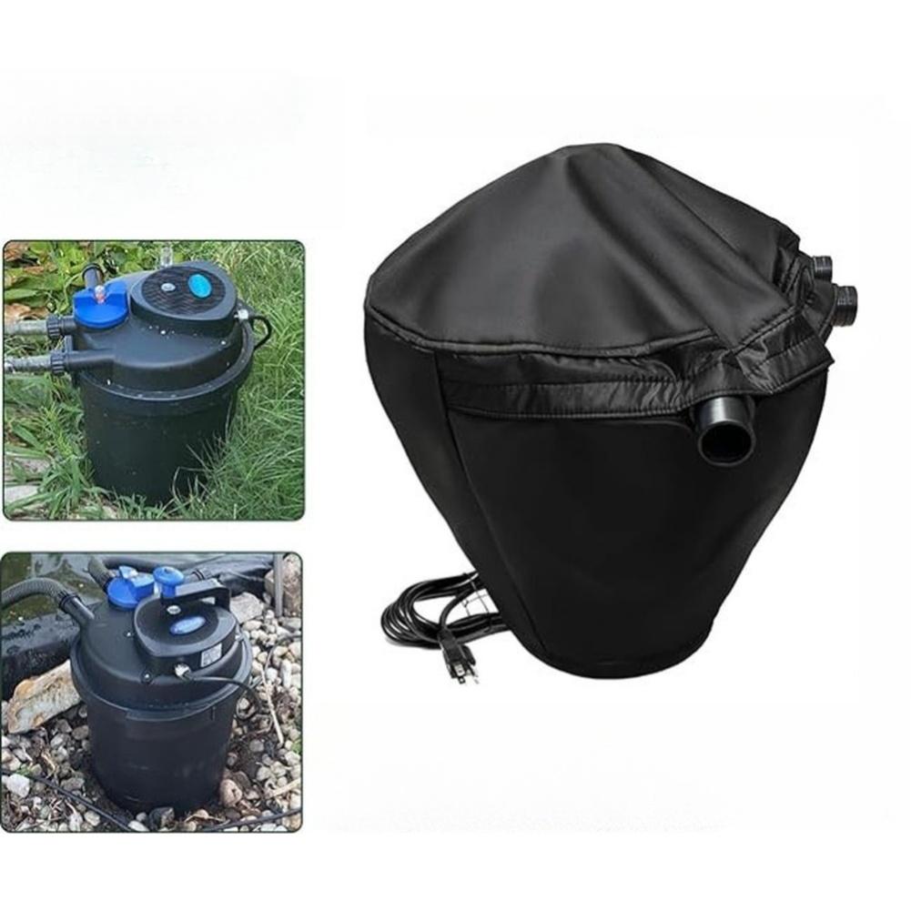 Black Pond Filter Cover Waterproof and Dustproof with UV Protection 12.2 x 12.2 x 15.9 Inches Oxford Cloth Material