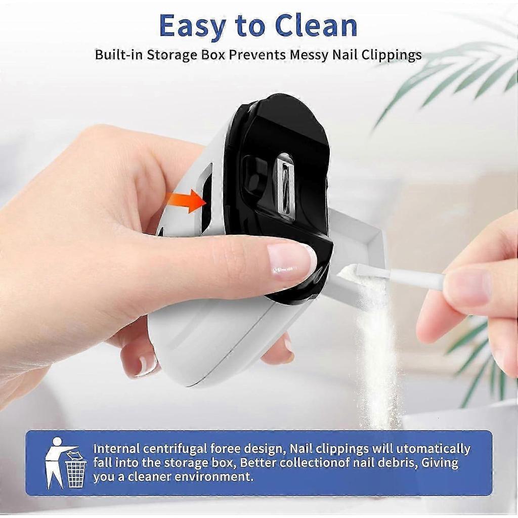 Electric Nail Clippers 3 In 1, Automatic Cutting and Grinding, with Nail Scraper, LED Display, USB Rechargeable, Safe for Babies, Kids, Adults less