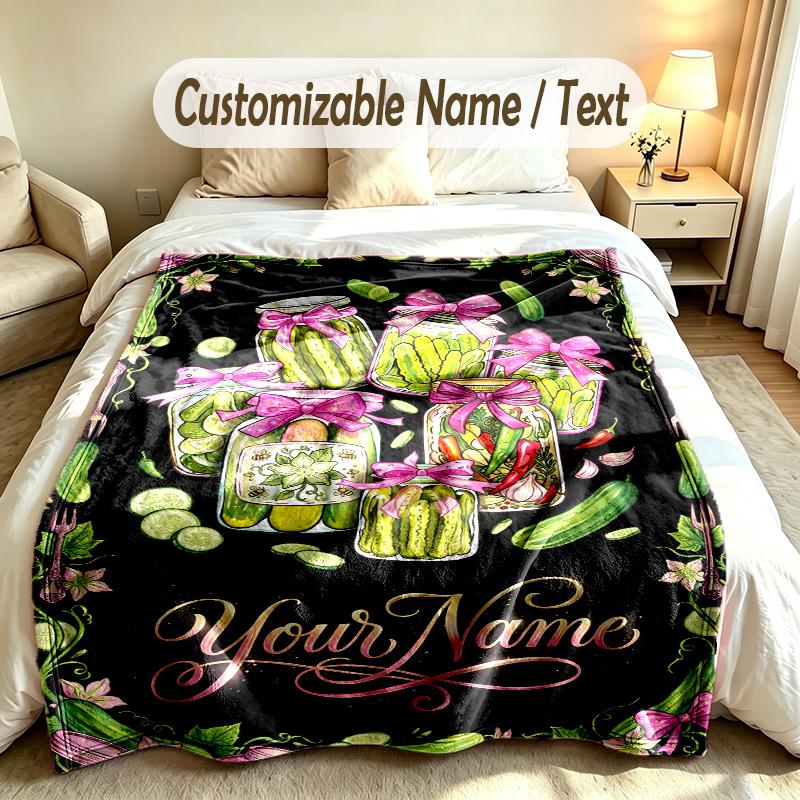 American Patriotic Theme Soft Blanket Personalized Custom Name Text Print Warm Blanket Home Sofa Bedroom Decor