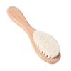Baby Bath Brush Cradle Cap Brush Soft Wool Bristle Beech Wood Handle Shampoo Brush for Infant Scalp Care Fine-Tooth Comb Debris Cleaning Gentle Groom