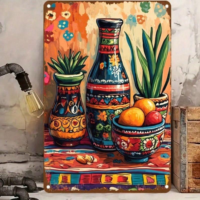 Panneaux Muraux Métalliques Assortis pour Décor de Café, Garage, Ferme