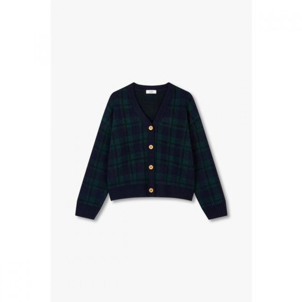 Studio Tomboy Check Pattern Cardigan 9175451983 DARK GREEN/OS
