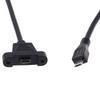Extension cable plug to female panel installation screw Micro USB2.0 with
