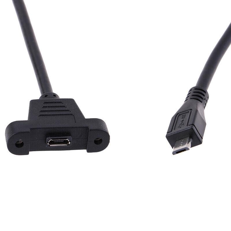 Extension cable plug to female panel installation screw Micro USB2.0 with