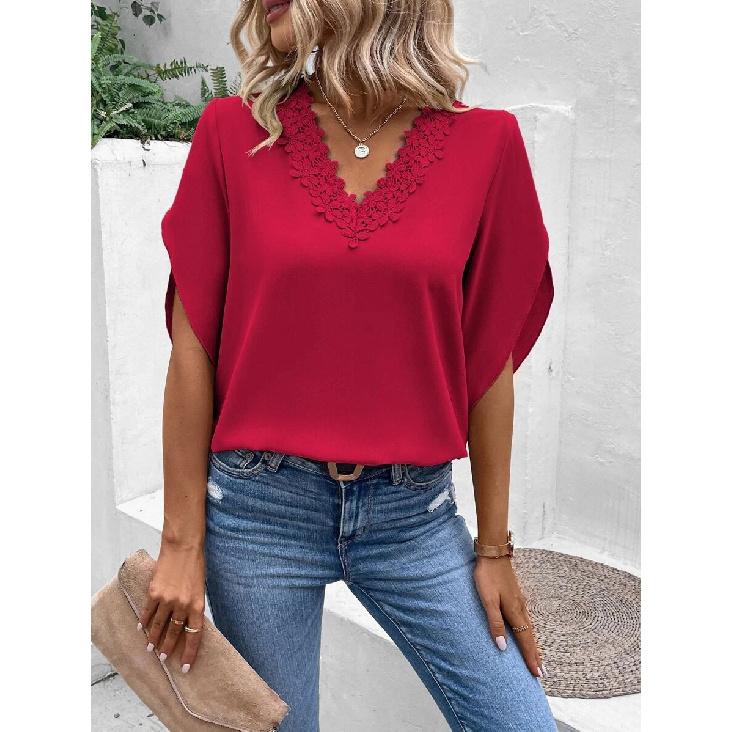 Travel New Women'S Retro Printed Shirt Casual Spring And Summer Breathable Cool Sexy Daily Date Short Sleeved T-Shirt Top