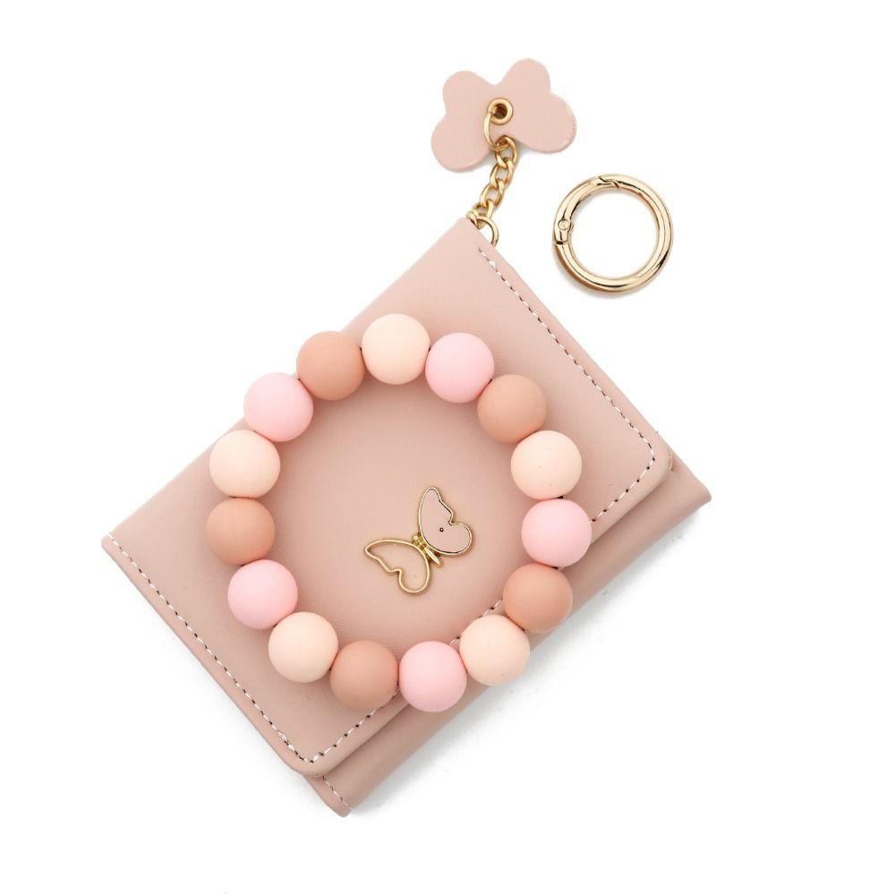 Boho Style Butterfly Wristlet Wallet Keychain Butterfly Charm Bangle Wallet Keychain  Cards Storage