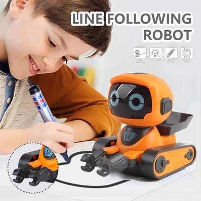 Brinquedo robô de detecção de linha, brinquedo interativo de robô de rastreamento, siga o brinquedo da linha preta 1ML