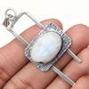 Pendant Moonstone Cabochon Gemstone Handmade Antique Silver Jewelry 2.75"