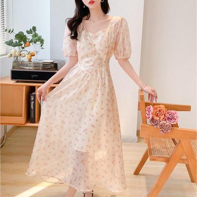 Mocana Gentle Romantic Tea Break Short Sleeve Long Dress
