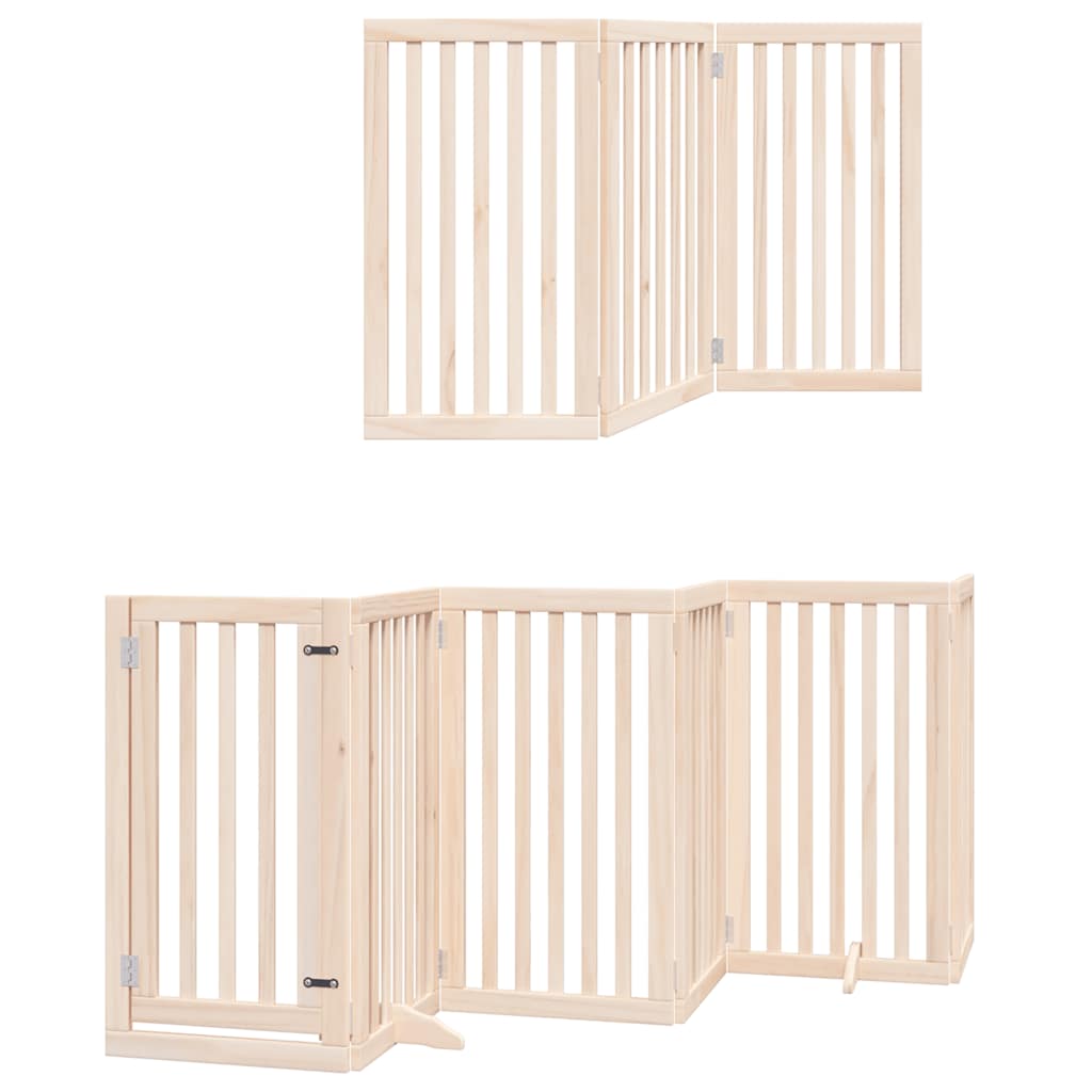 9 Piece Foldable Dog Gate 450 cm Poplar Wood