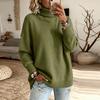 Casual Dames Trui met Hoge Hals, Gebreid, Kleur, Lange Mouw, voor Dagelijks Gebruik
