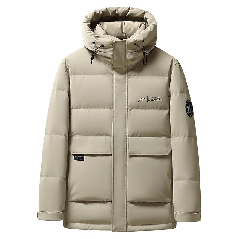 Men's Short Hooded Down Jacket - New Style, Winter Outdoor Casual, Versatile Cold Protection, Warm, Youth, Wash-Free Coat