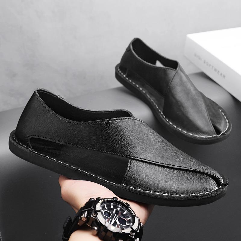 Designer Sandals Men's Handmade Cowhide Leather Sandals Fashion Hollow Out Casual Sandal Summer Comfortable Flat Sandals for Men