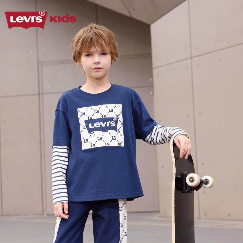 Levi s Kids  Faux Two-Piece Cotton Long Sleeve T-Shirt 120/60
