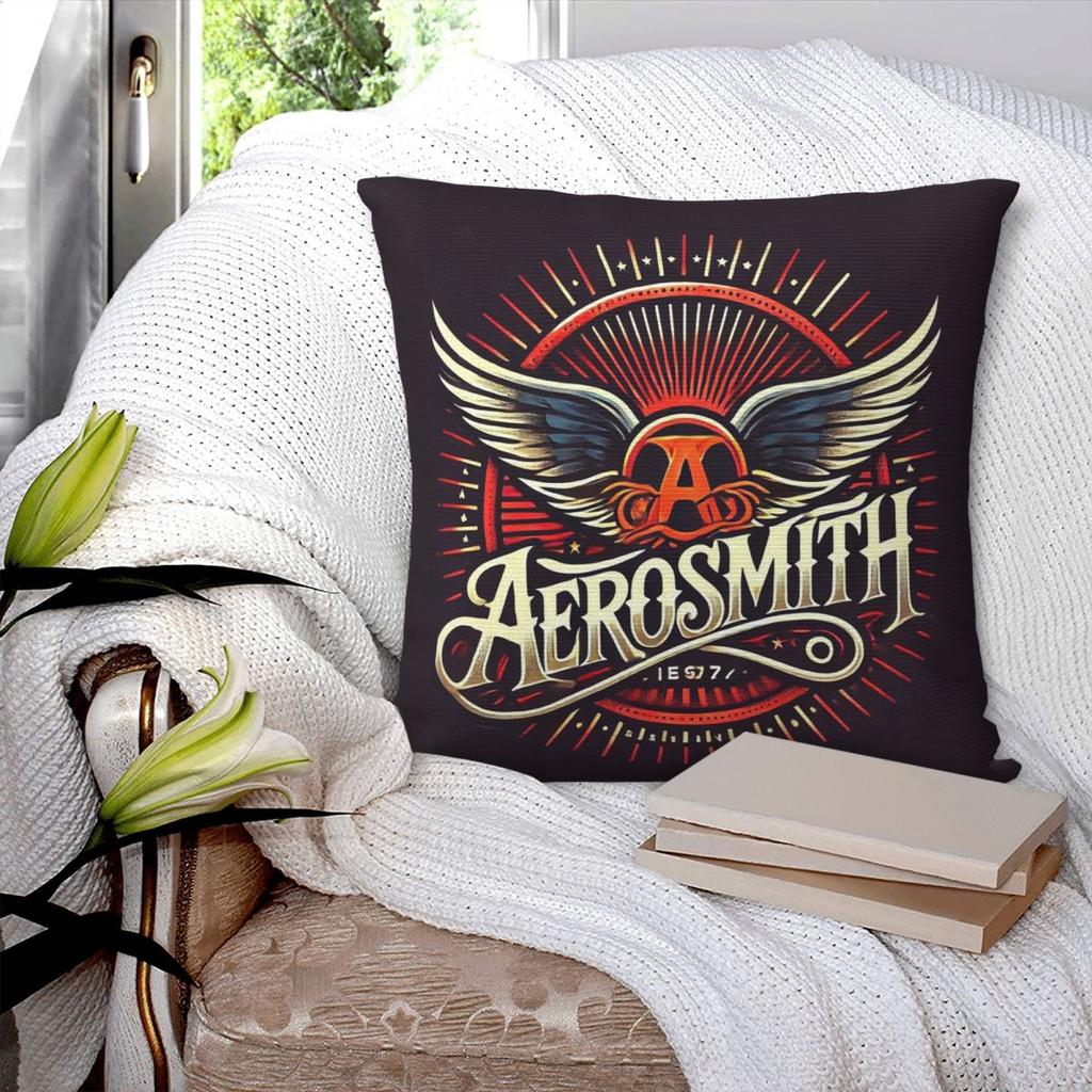 Rock Aerosmith Band Square Pillowcase Pillow Cover Polyester Cushion Decor Comfort Throw Pillow for Home Bedroom