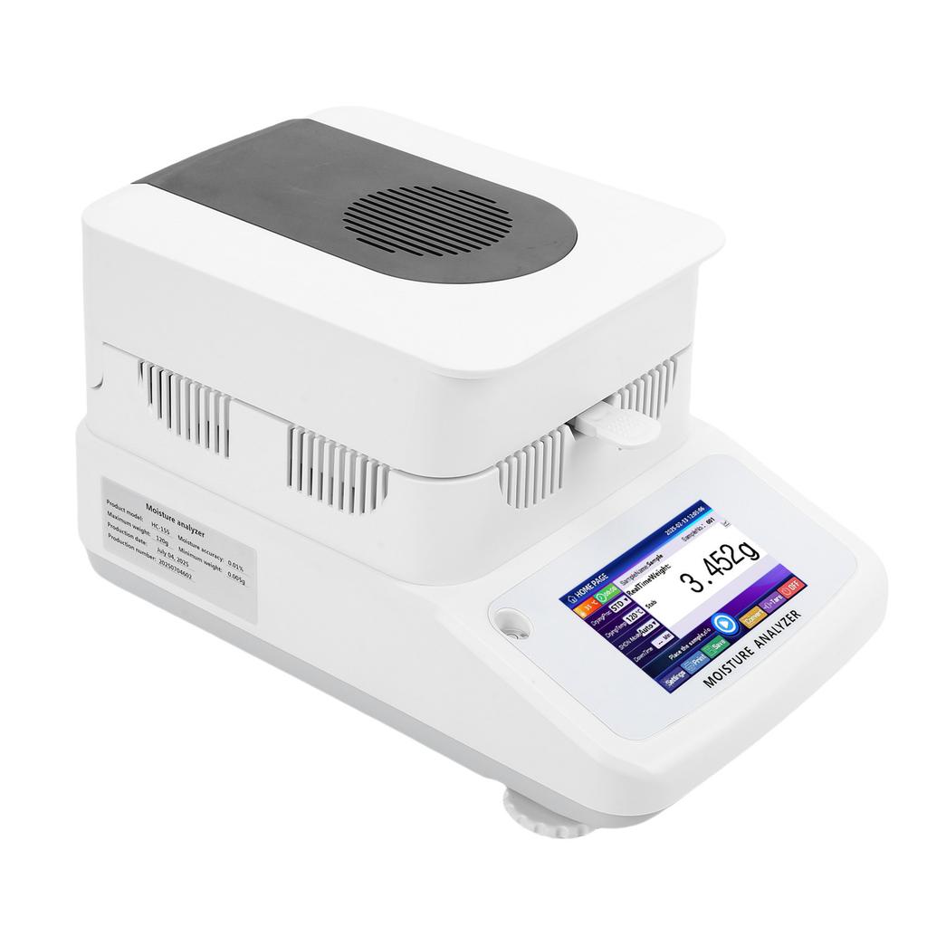 120g Halogen Water Analyzer 0.005g Accuracy 5 Inch Touch Screen Water Content Tester with Halogen Heating RS232